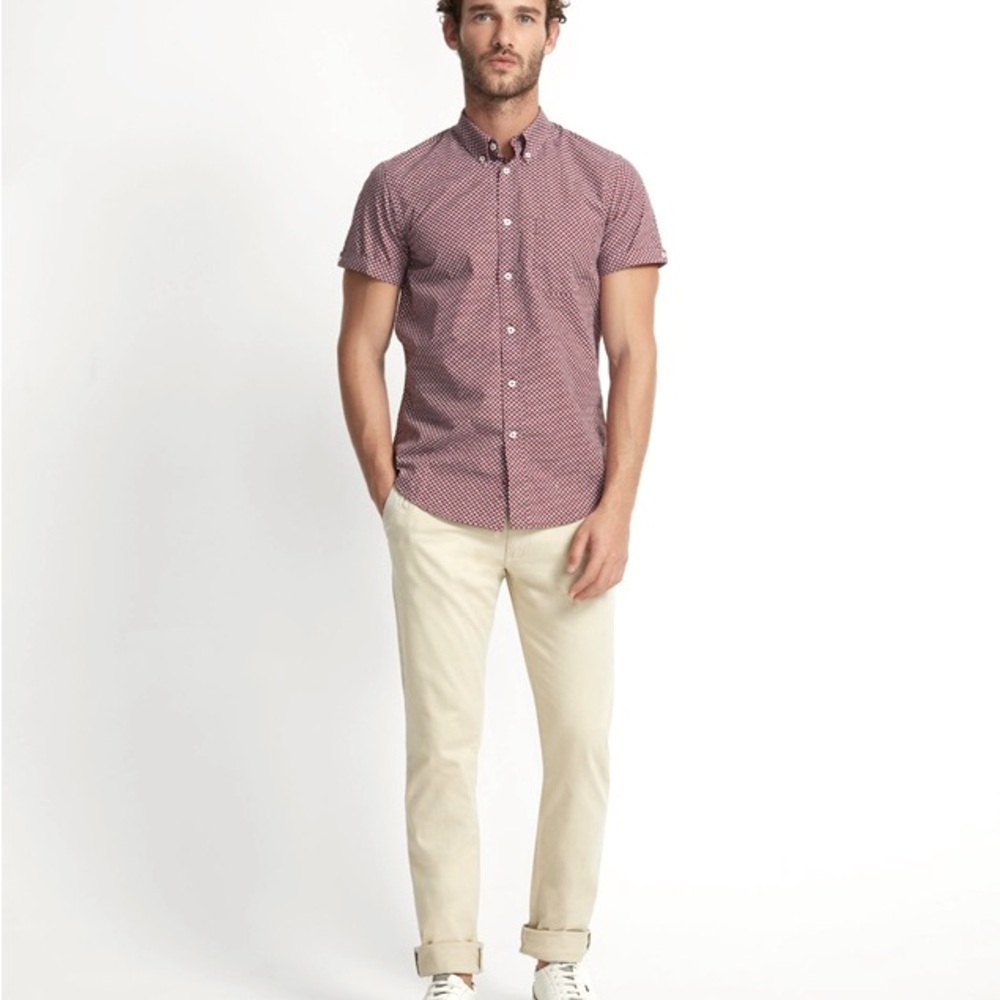 Old Navy Pink and Gray Button Up